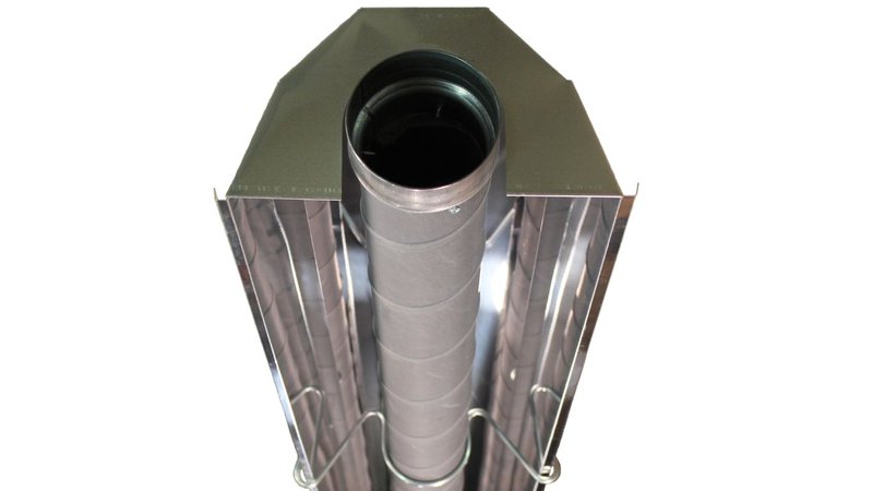 A straight tube exhaust end view for a Church Heating system.