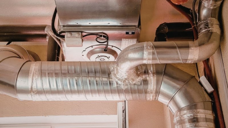A close-up of an HVAC ventilation system setup, bypassing the shipping delays of european heaters.