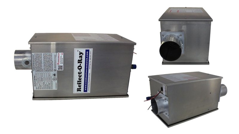Multiple views showing different sides of a Reflect-O-Ray Infrared Radiant system.