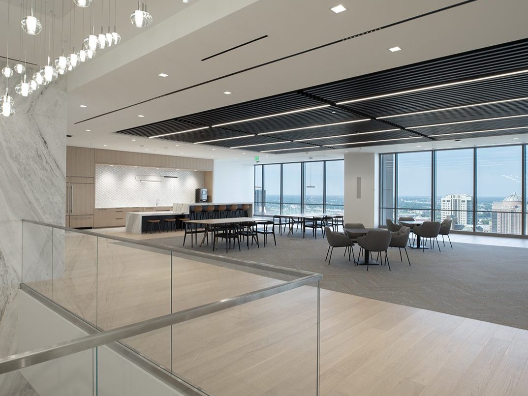 A corporate office with European White Oak Flooring A corporate office with European White Oak Flooring