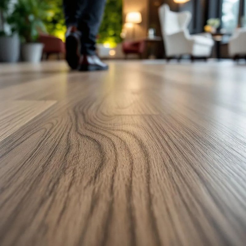 This photo shows a sustainable wood flooring with low sheen.