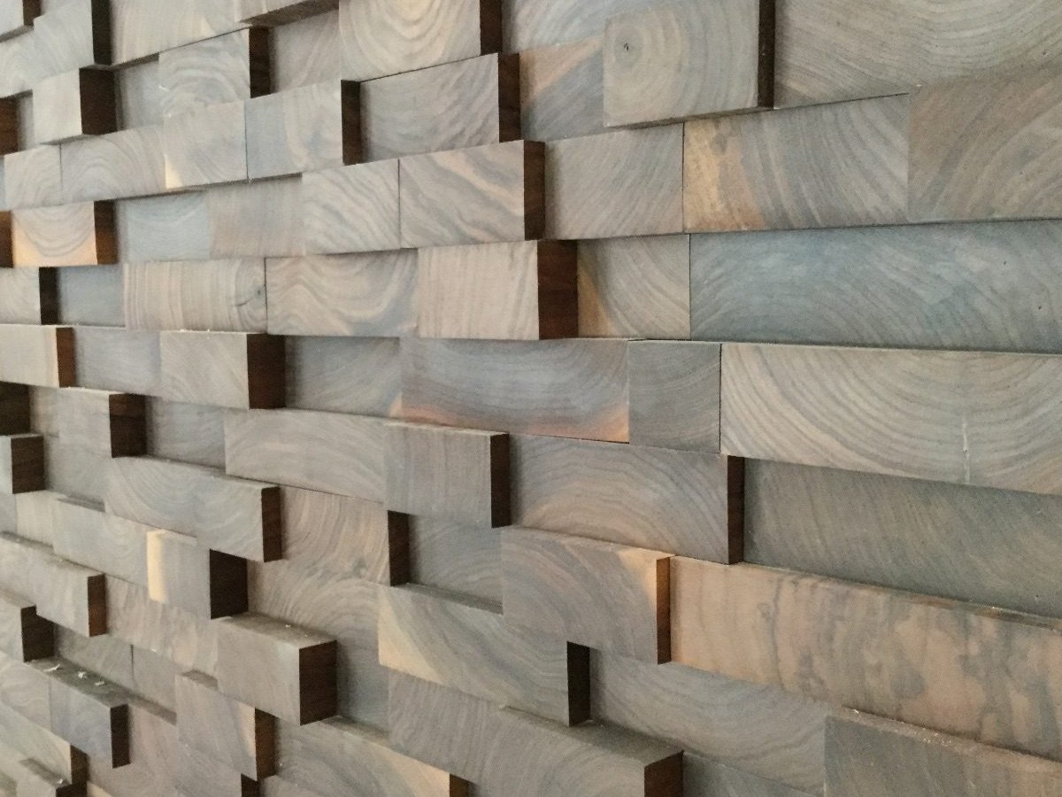 Decorative walnut wood wall element