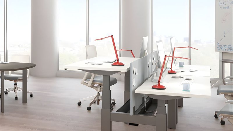 office desk accessories with task lighting and organized workspace setup