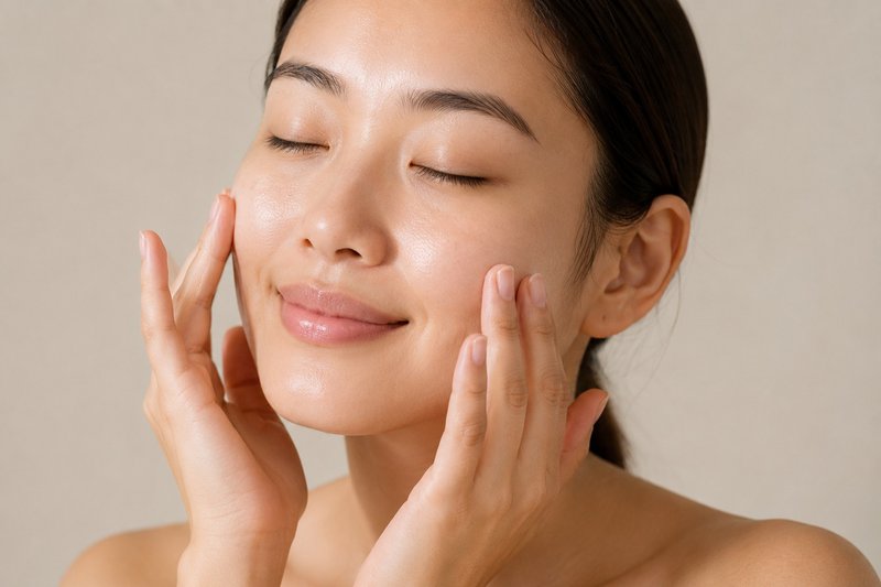 Woman with glowing skin after doing the skin cycle