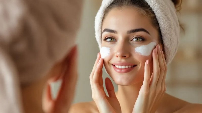 Nighttime skincare routine for glowing skin.