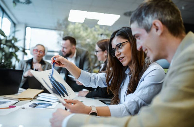 a group of people brainstorming