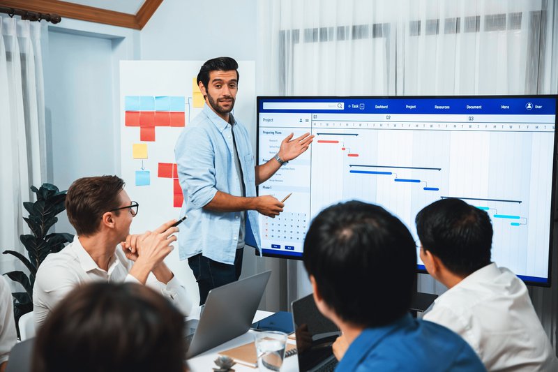 a meeting discussing labor tracking
