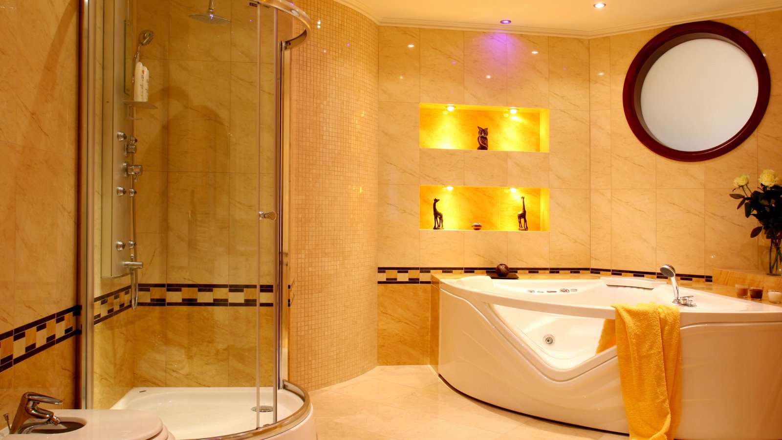 Luxury hotel bathroom supplied by properly designed plumbing systems