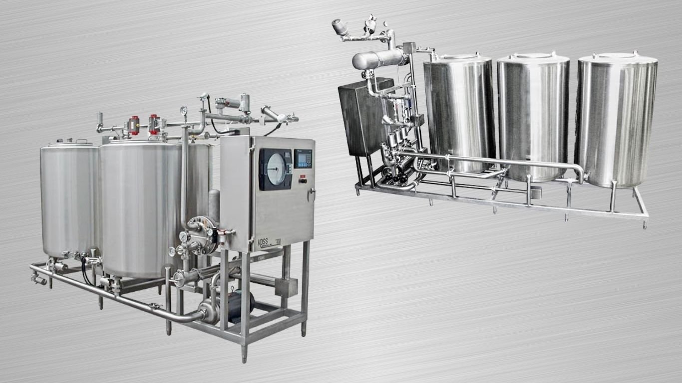 A Koss Clean-In-Place (CIP) system designed to sanitize and maintain a Plate Heat Exchanger.