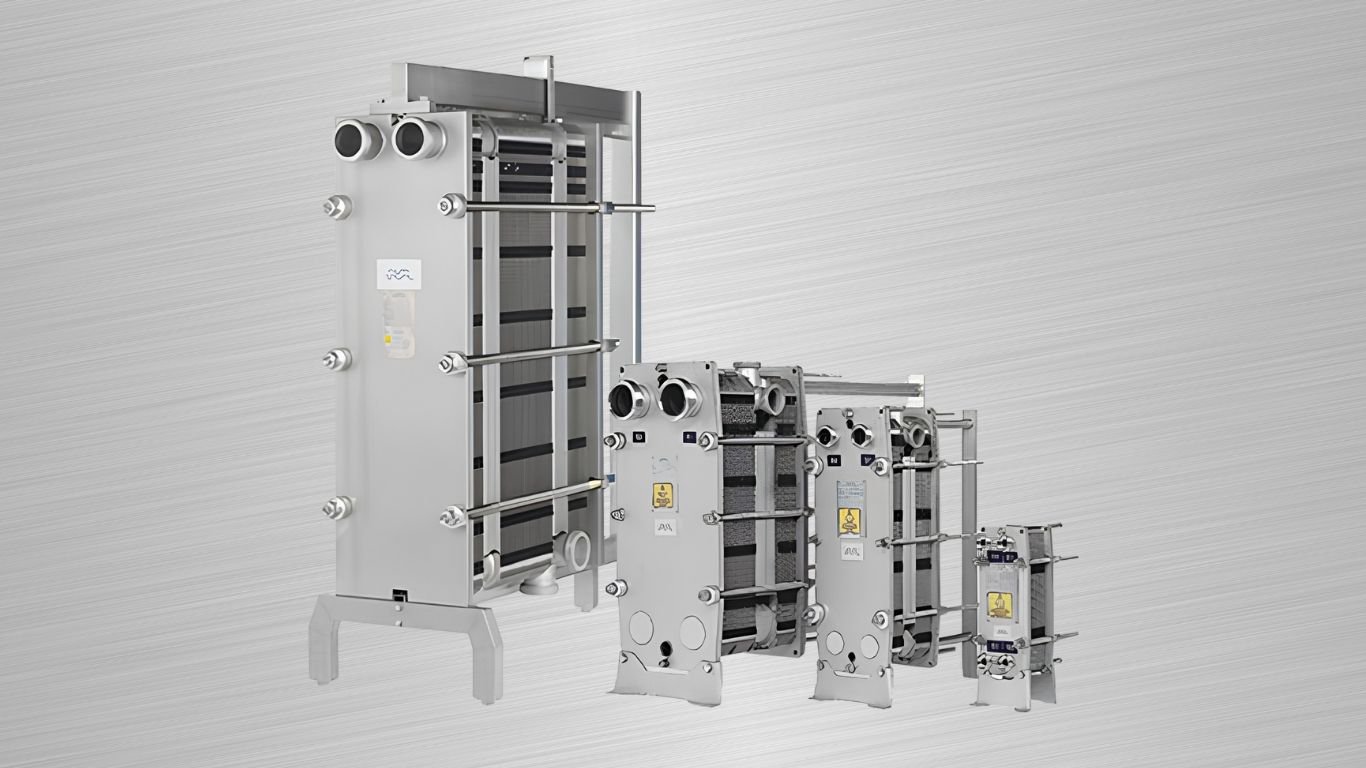 A Koss plate heat exchanger managing heat transfer within an HTST Pasteurizer system.
