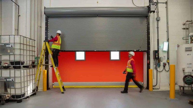 two contractors handling loading dock repair