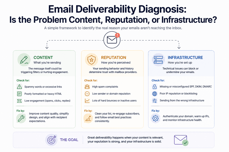 email deliverability diagnosis diagram