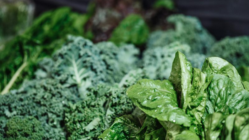 This photo features kale in a market 