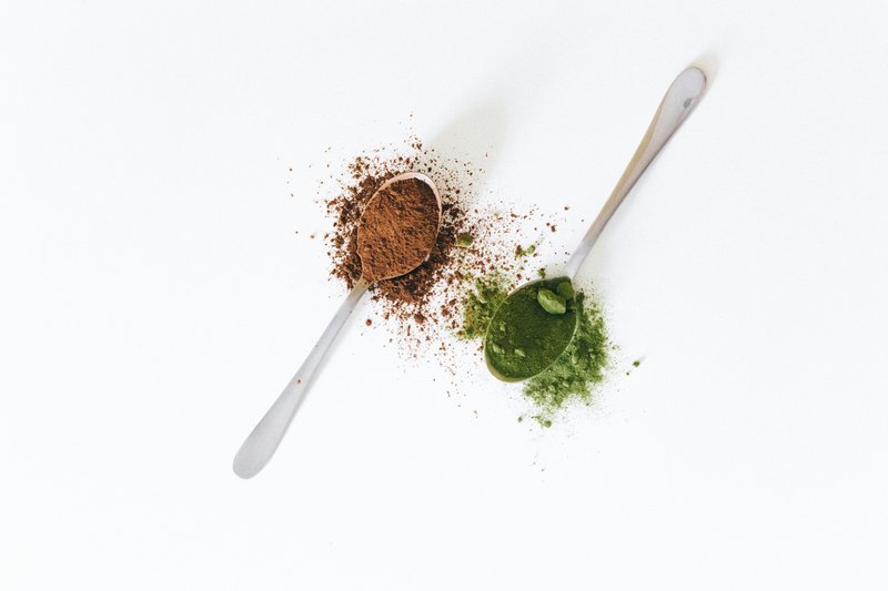 This photo features bioavailable powders for plant-based calcium supplements