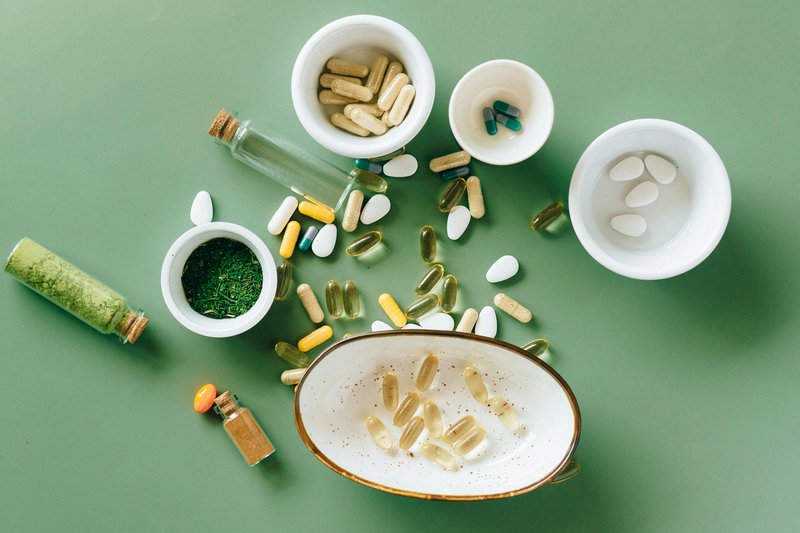 This photo features an array of eye health supplement options on a table