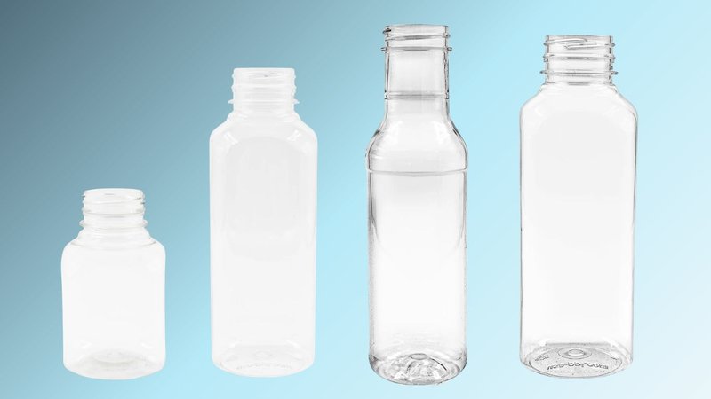An assortment displaying different Richard's Packaging of PET & HDPE Bottles for Beverages.