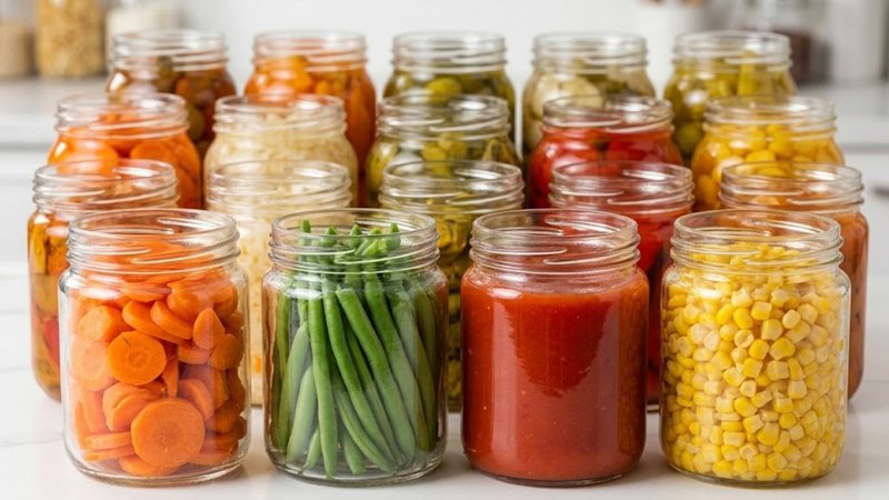 Sealed food jars with silver lids, providing food safety just like glass bottles.
