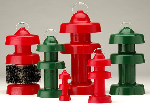 Solid cast polyurethane pigs come in different sizes and configurations.