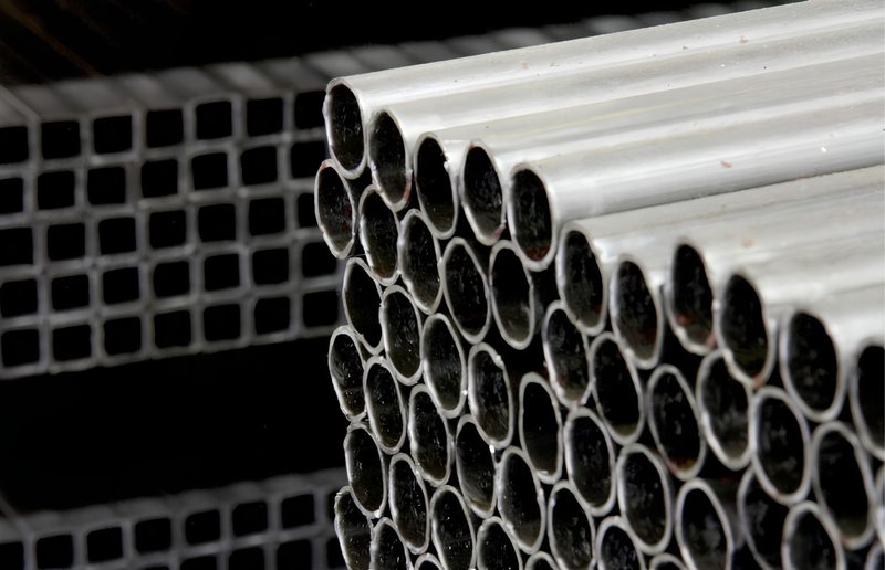stacked carbon steel tubing indoor