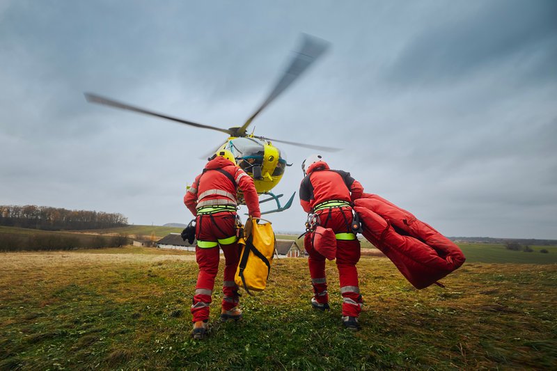 A rescue task force heading to the incident site.
