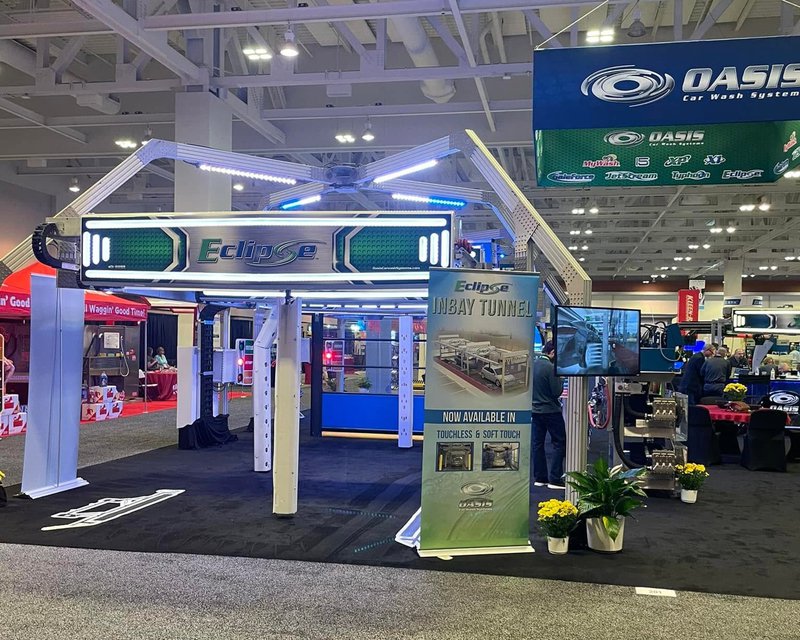 A car wash display at a a trade show