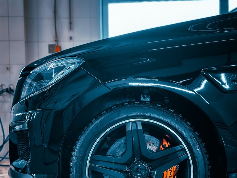automatic carwash making a vehicle clean