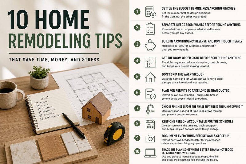 list of tips for remodeling