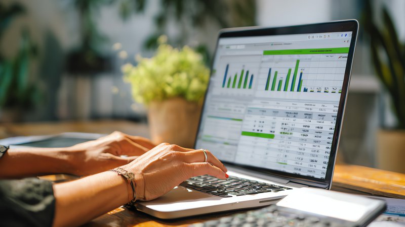 Business owner reviewing invoices and expenses to manage payroll cash flow.