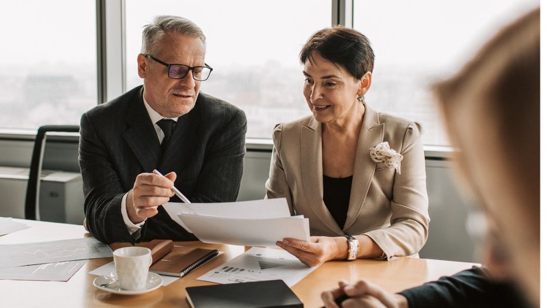 Business owner discussing financing options with a financial advisor.
