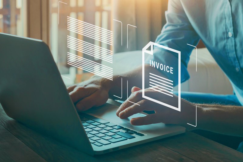 Business invoices being processed for invoice factoring