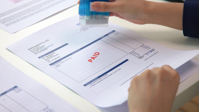 Outstanding business invoice representing accounts receivable available for invoice financing