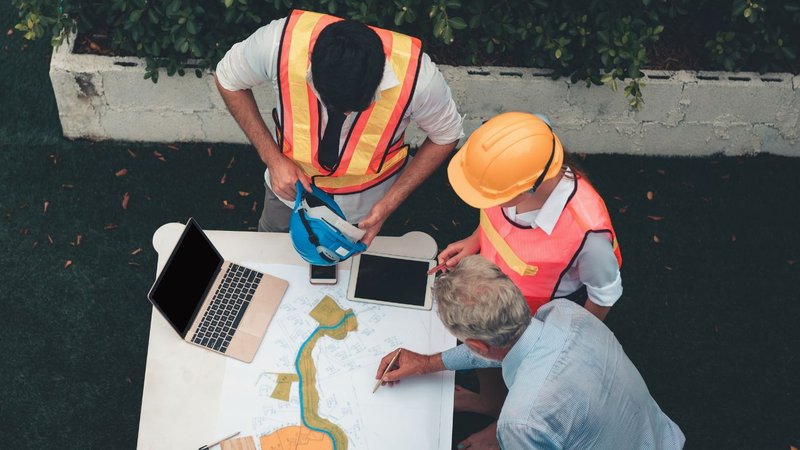 An architect and contractor communicating to align timelines for Permit Expediter Services.