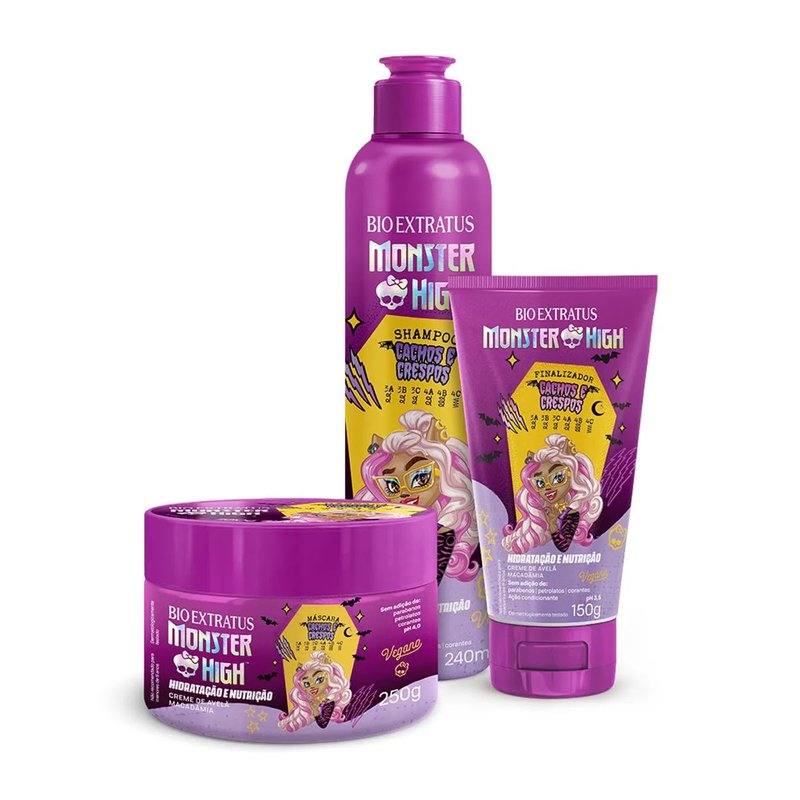 Linha Monster High Bio Extratus Cachos e Crespos