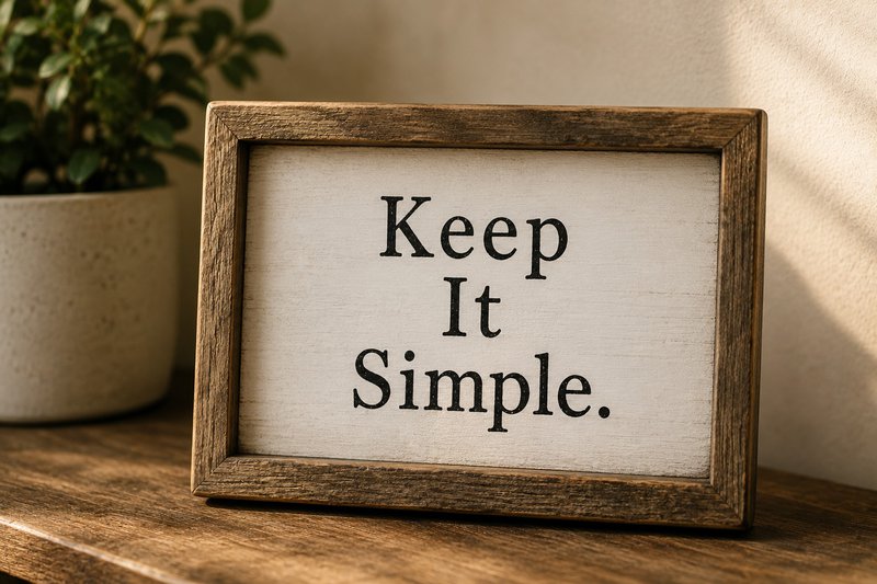 Keep it simple sign for emotional sobriety