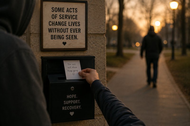 sign says, some acts of service change lives without ever being seen