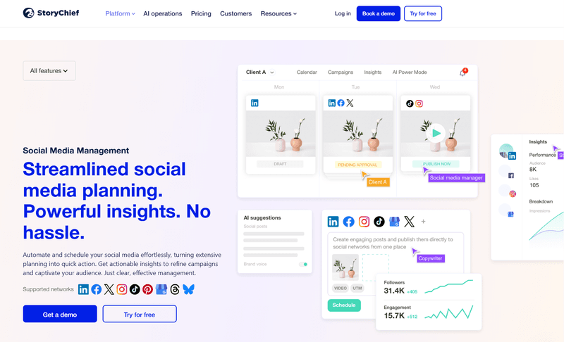 StoryChief.io social media marketing tool