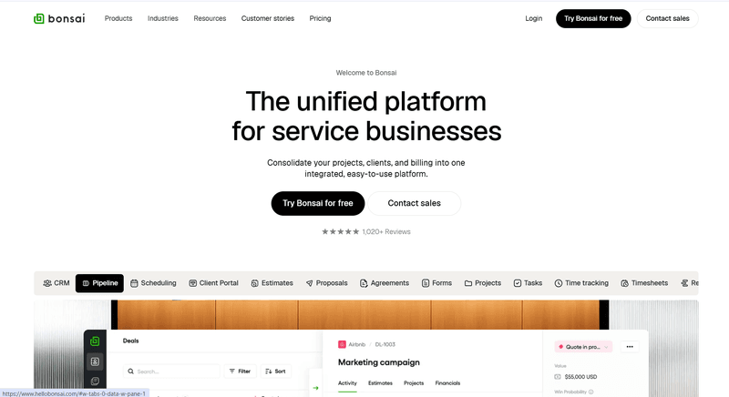 This image shows the home page of bonsai tool which is third in the list of approval workflow apps