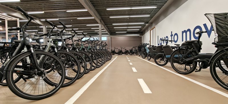 binnenparcours van het e-bike testcenter